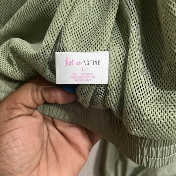 Flirtitude Windbreaker jacket olive green and pink jacket size Large - Picture 12 of 15